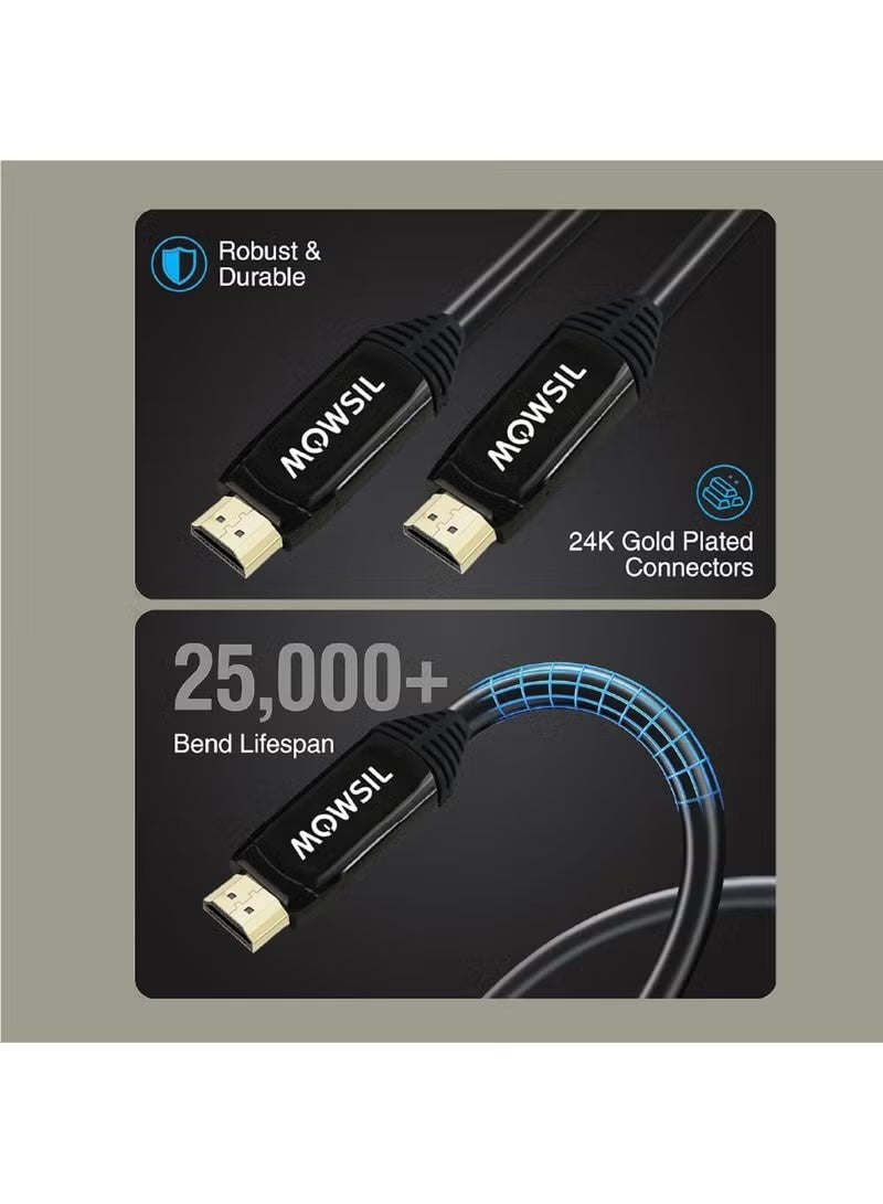 MOWSIL AOC 8K HDMI Cable 30 Meter, Support 8K@60Hz, 4K@120Hz,HDR,eARC,Dolby Atmos,DTS:X,3D, High Speed 600MHz, Compatible MacBook, Projector, Windows Laptop,HDTV - Image 3